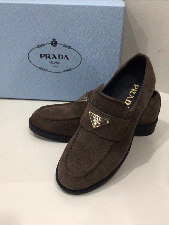 Prada Suede Ruched-Toe Penny Loafers - Bergdorf Goodman Prada Brown Suede Loafers